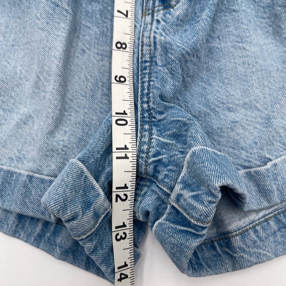American Eagle Size 4 Denim Mom Short High Rise Paperbag Jean Summer Preppy - Picture 10 of 11